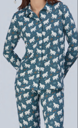 Pyjama bleu à motifs ours polaire avet