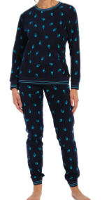 Rebelle pyjama du 36 au 48 bleu marine pantalon long