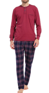 Zetex pyjama homme rouge et bleu du S au 2XL