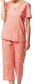 Egatex pyjama manche courtes rose à motifs