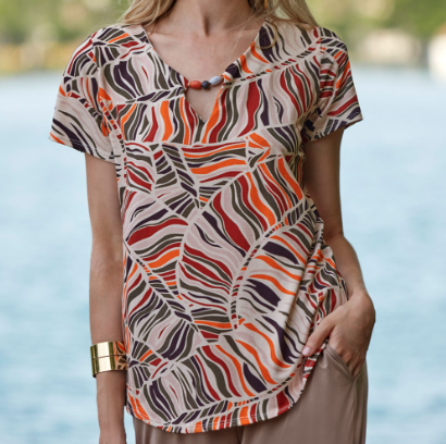 Janira top à motifs feuille