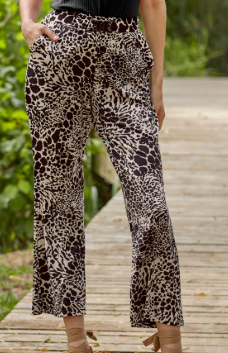 Janira pantalon à motifs écru et noir