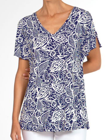Janira top botanic blanc et bleu