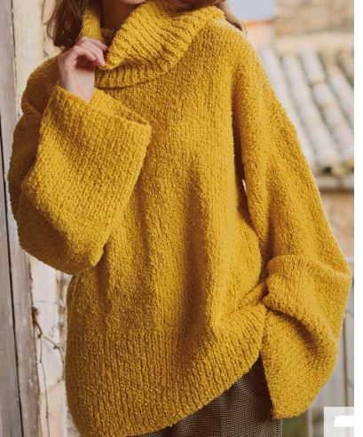 Modèle pull large à col en sussuro