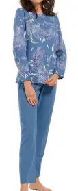 Pastunette pyjama bleu à motif du 36 au 54