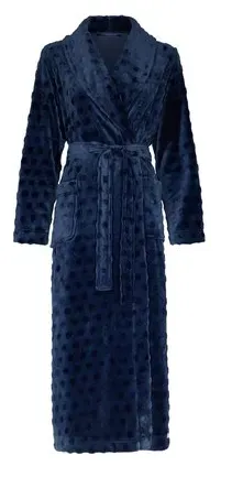 Zetex robe de chambre bleu foncé à pois du S au 2XL