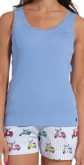 Pyjama short bleu ciel du 36 au 42