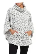 Rebelle poncho zipper du 36 au 48 blanc à motif