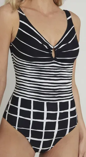 Docor maillot 1 pièce noir et blanc