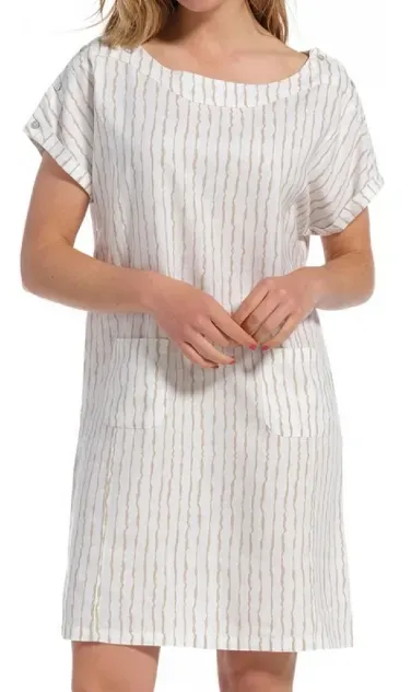 Robe soleil blanche à rayure du 36 au 48