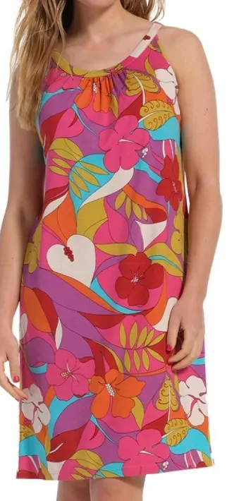 Robe de plage rose fleuri du 36 au 46