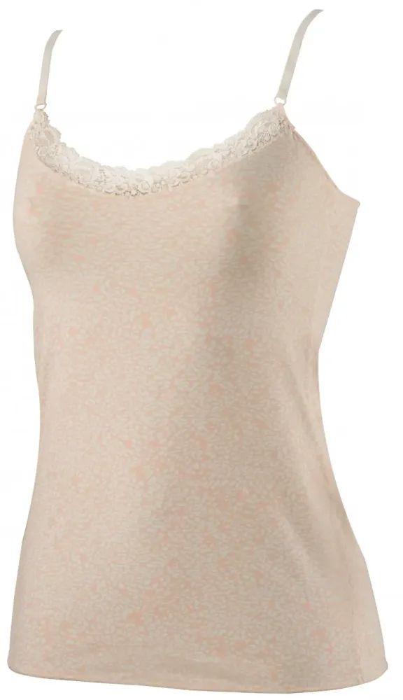 Top à fine bretelle rose à motif
