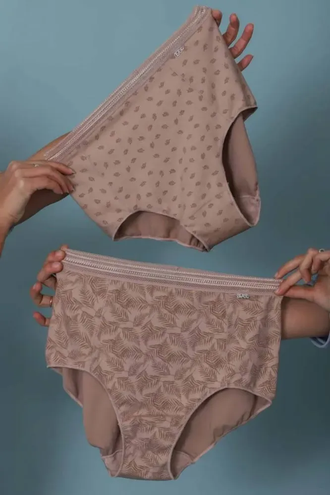 Pack Duo de culotte coton avet marron à motif