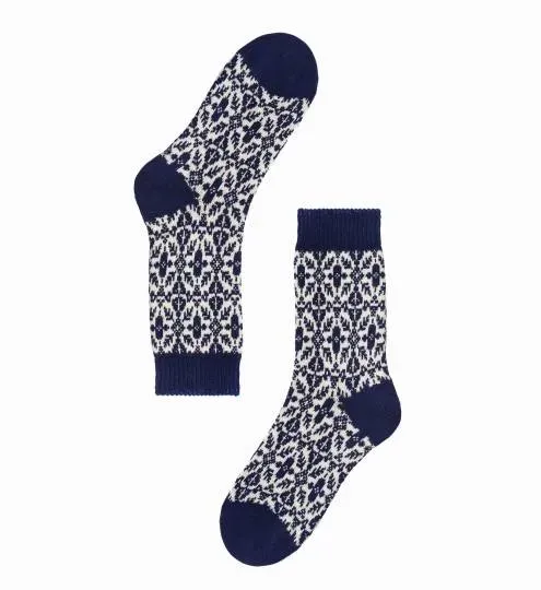 Chaussette fashion blanche et bleu