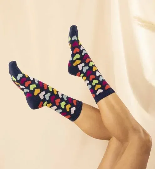 Chaussette à motif coeur