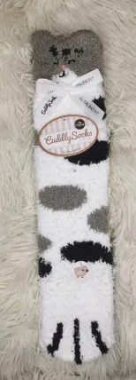 Chaussette chat à tâches grises Taille unique