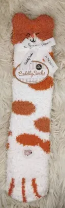 Chaussette chat à tâches orange Taille unique