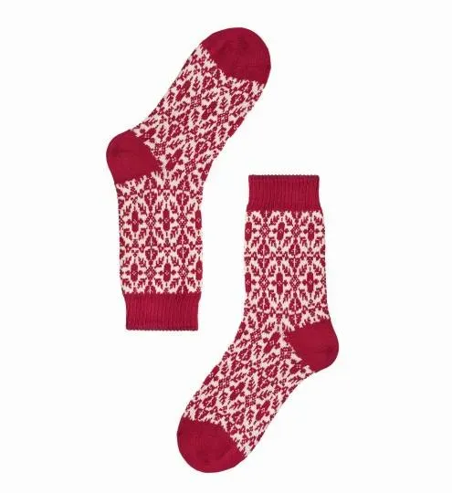 Chaussette fashion blanche et rouge