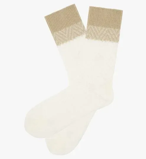 Chaussette laine et cachemire blanc