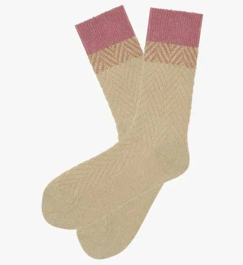 Chaussette laine et cachemire camel