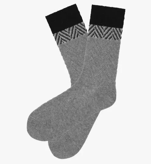Chaussette laine et cachemire gris