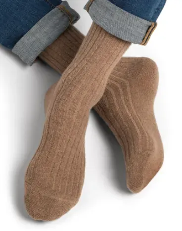 Chaussettes laine alpaga chamois