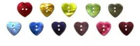 Bouton coeur nacré