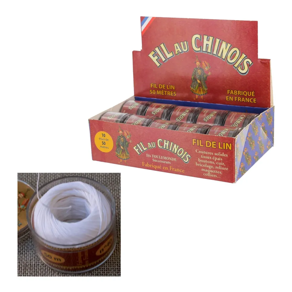 Fil au chinois blanc existe en marron et en noir