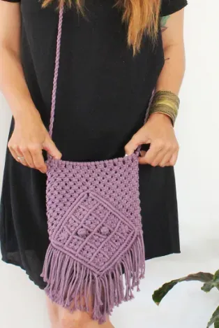 Sac bandoulière en macramé
