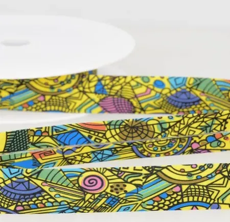 biais à motif jaune