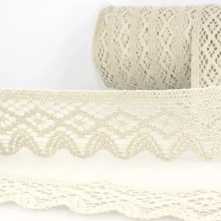 dentelle coton beige clair