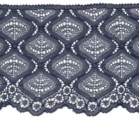 dentelle élastique large marine