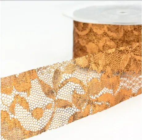 Dentelle métal cuivre fleur