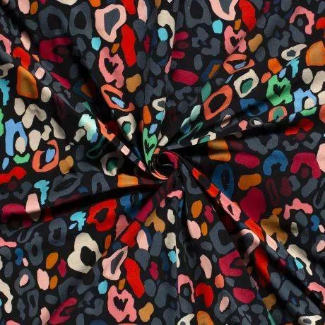 tissu jersey noir à motif