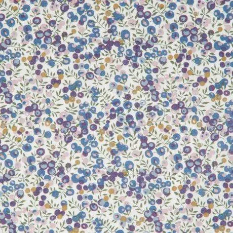 Tissus liberty blanc et bleu violet