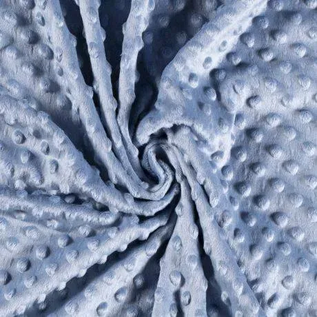 Velours à relief pois au mètre bleu