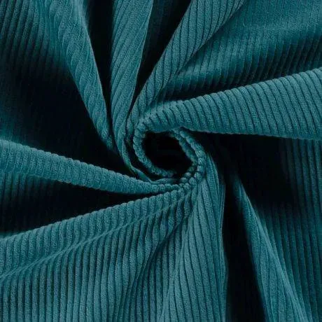 Velours au mètre bleu canard